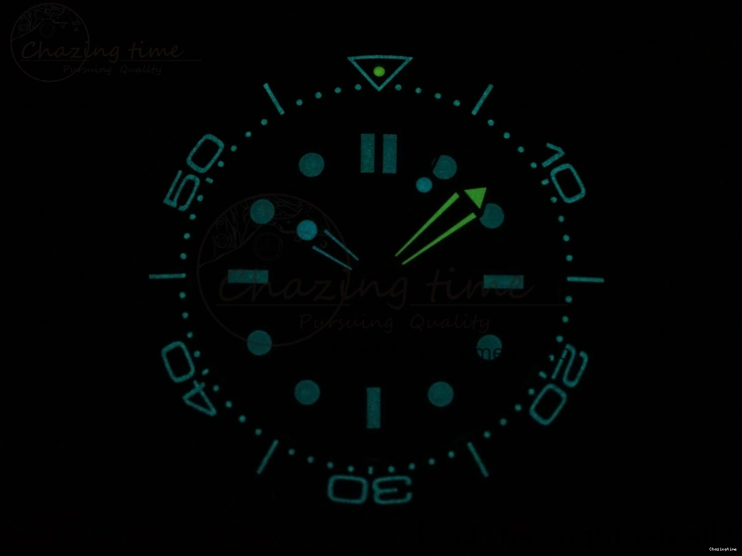 0329 OdorResistant Seamaster 300M Diver Titanium Bronze Gold VSF 1:1 Best Edition Green Dial on Titanium Mesh Bracelet A 7660